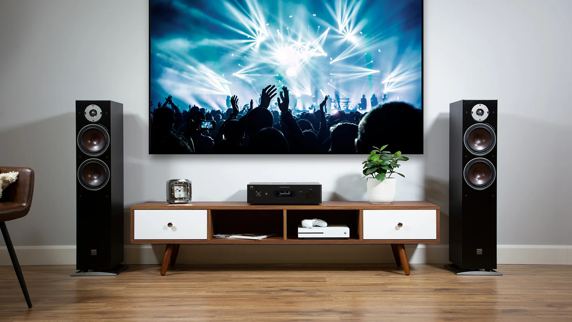 NAD C 399 amplifier in a home audio system