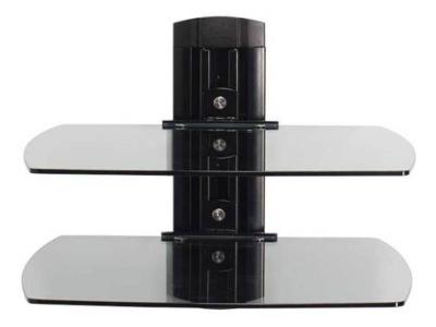 Sanus Tempered Glass On-Wall AV Component Shelves With Two Height Adjustable Shelves - VF3012-B1