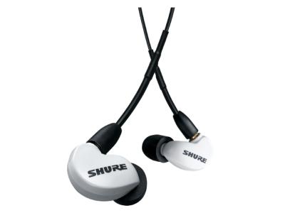 Shure AONIC 215 Sound Isolating Earphones With Deep Bass In White - SE215DYWH+UNI