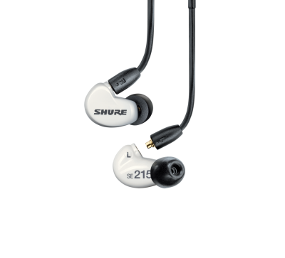 Shure AONIC 215 Sound Isolating Earphones With Deep Bass In White - SE215DYWH+UNI