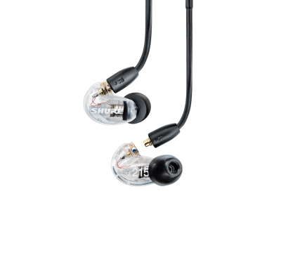 Shure AONIC 215 Sound Isolating Earphones With Deep Bass In Clear - SE215DYCL+UNI