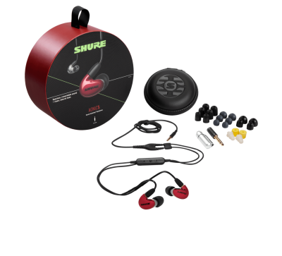 Shure AONIC 5 Sound Isolating Earphones With Sound Isolating Technology In Red - SE53BARD+UNI