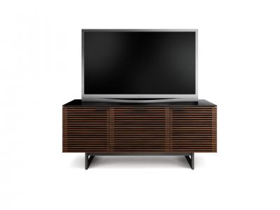 BDI Corridor 8177 Triple Wide TV Stand With Media Storage Drawer In Chocolate Stained Walnut - BDICORR8177CHOC