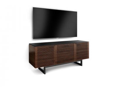 BDI Corridor 8177 Triple Wide TV Stand With Media Storage Drawer In Chocolate Stained Walnut - BDICORR8177CHOC