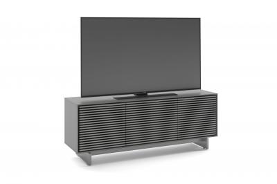 BDI Align 7477 Three Door Modern TV Stand With Media Base In Fog Grey - BDIAL7477MEFOG