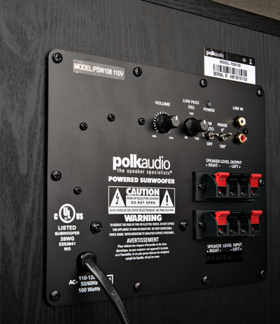 Polk Audio 10 Inch 100 Watt Compact Powered Subwoofer - PSW108