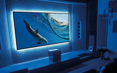 180" EluneVision 16:9 Aurora EVO 8K Ambient Light Rejection NanoEdge Fixed-Frame Screen - EV8K-ZL-180-1.3