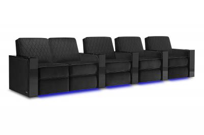 Valencia Theater Seating Bespoke Series Italian Leather Seating in Raven - Naples Prestige