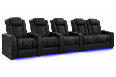 Valencia Theater Seating Bespoke Series Italian Leather Seating in Onyx  - Tuscany Luxury (O)