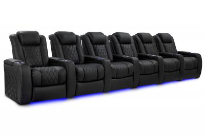 Valencia Theater Seating Bespoke Series Italian Leather Seating in Onyx  - Tuscany Luxury (O)