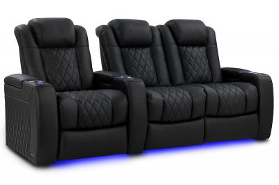 Valencia Theater Seating Bespoke Series Italian Leather Seating in Onyx  - Tuscany Luxury (O)