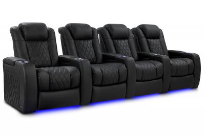 Valencia Theater Seating Bespoke Series Italian Leather Seating in Onyx  - Tuscany Luxury (O)