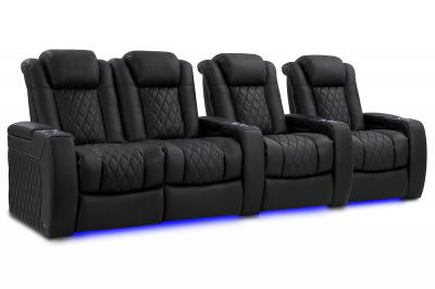 Valencia Theater Seating Bespoke Series Italian Leather Seating in Onyx  - Tuscany Luxury (O)