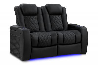 Valencia Theater Seating Bespoke Series Italian Leather Seating in Onyx  - Tuscany Luxury (O)