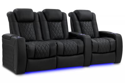 Valencia Theater Seating Bespoke Series Italian Leather Seating in Onyx  - Tuscany Luxury (O)