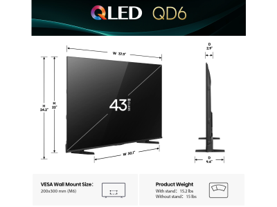 85" Hisense 85QD6QF Class QD6 Series QLED 4K Fire TV