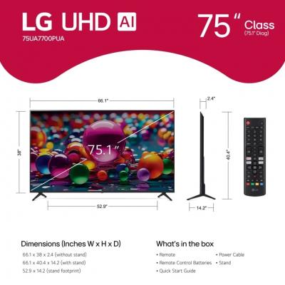 75" LG 75UA7700PUA UHD AI UA77 4K Smart TV 2025
