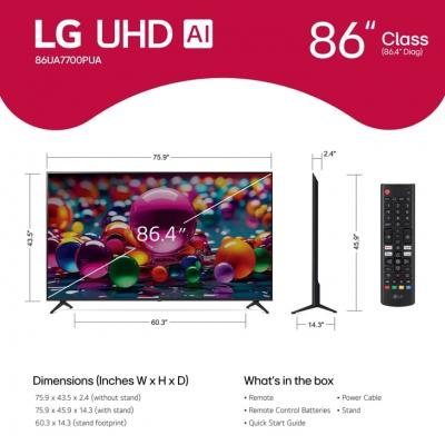 86" LG 86UA7700PUA UHD AI UA77 4K Smart TV 2025