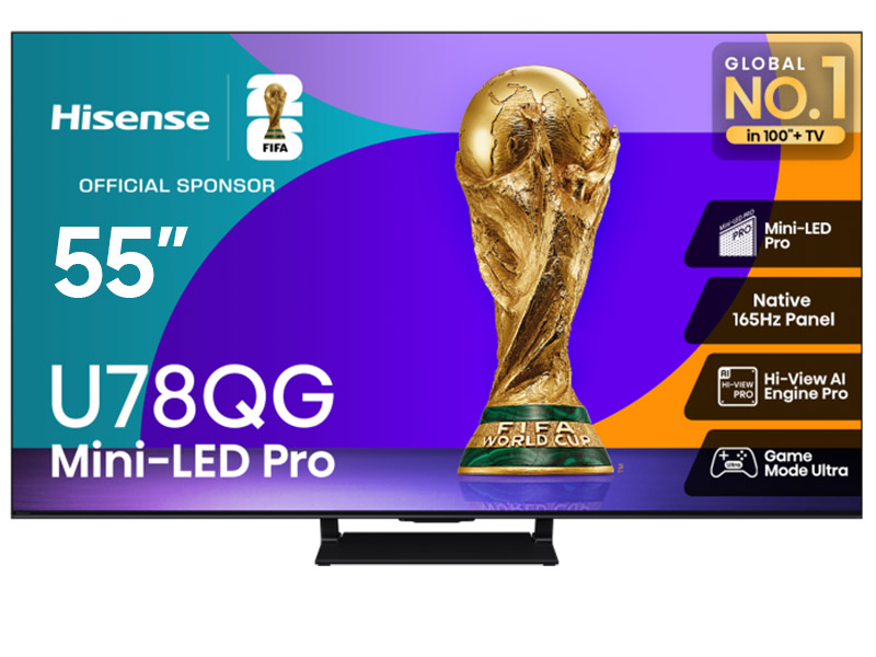 55" Hisense 55U78QG Mini-LED QLED AI 165Hz Google TV
