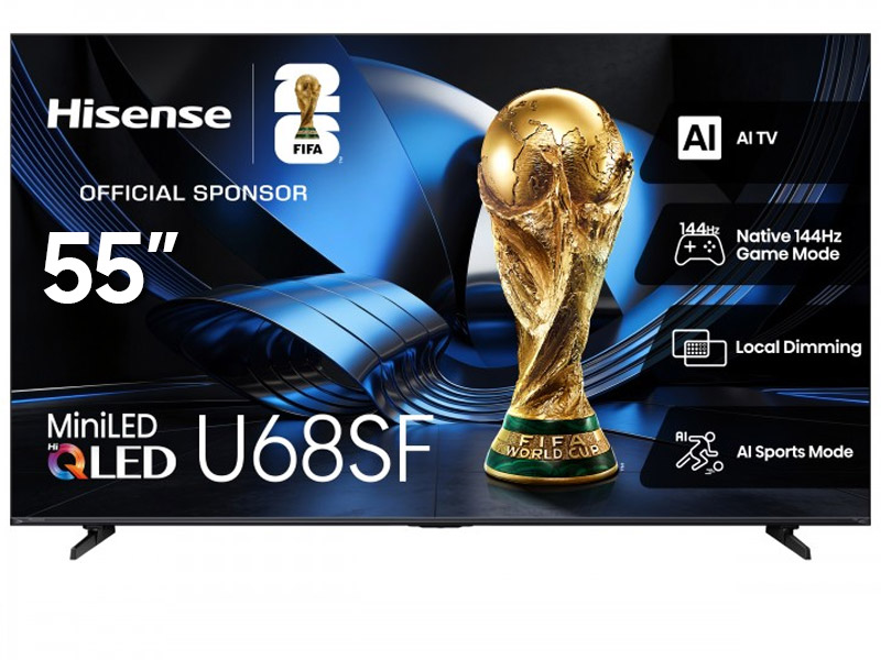 55" Hisense Hi-QLED Mini-LED AI TV 144Hz Fire TV - 55U68SF