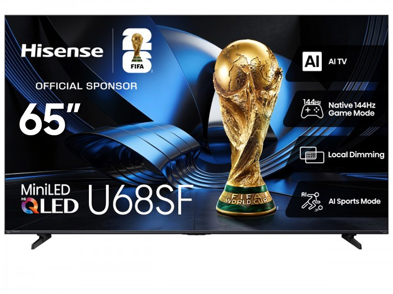 65" Hisense Hi-QLED Mini-LED AI TV 144Hz Fire TV - 65U68SF