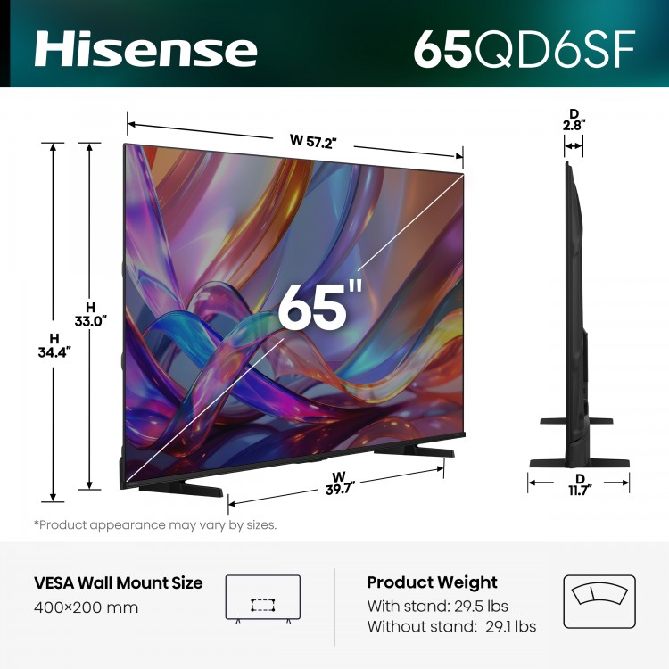 65" Hisense 65QD6SF Hi-QLED 4K UHD Fire Smart TV