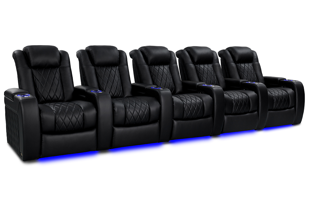 Valencia Theater Seating Tuscany Heat and Massage Home Theater Seating in Midnight Black - Tuscany Heat & Massage