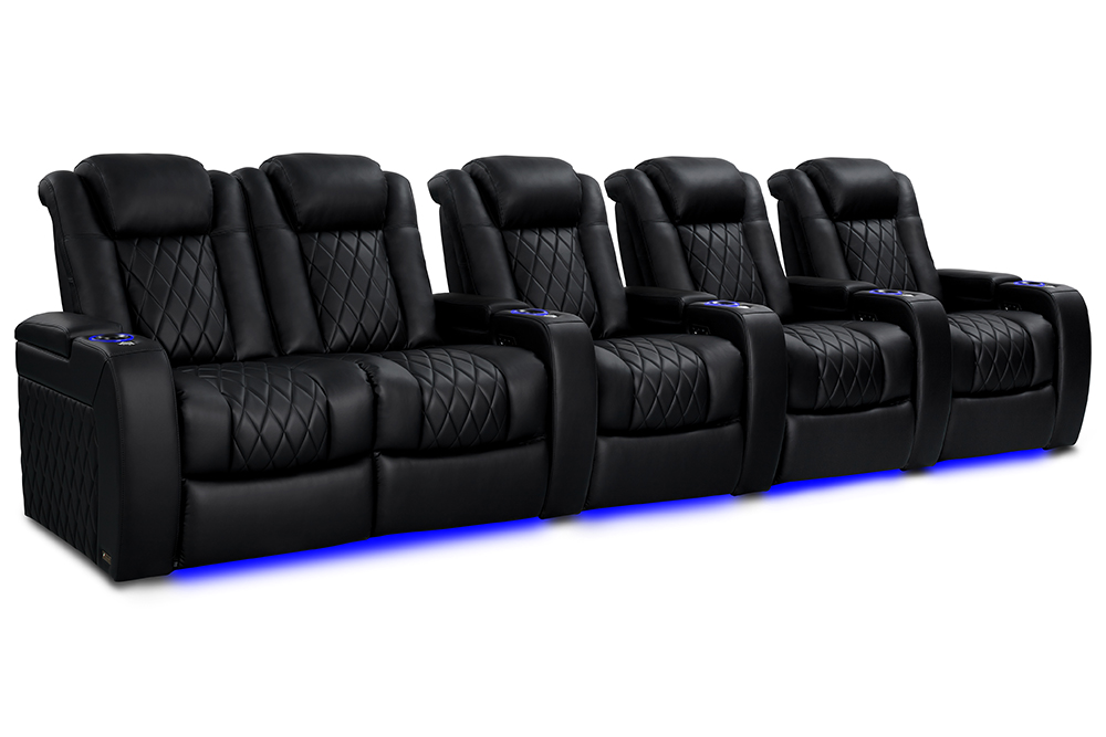 Valencia Theater Seating Tuscany Heat and Massage Home Theater Seating in Midnight Black - Tuscany Heat & Massage