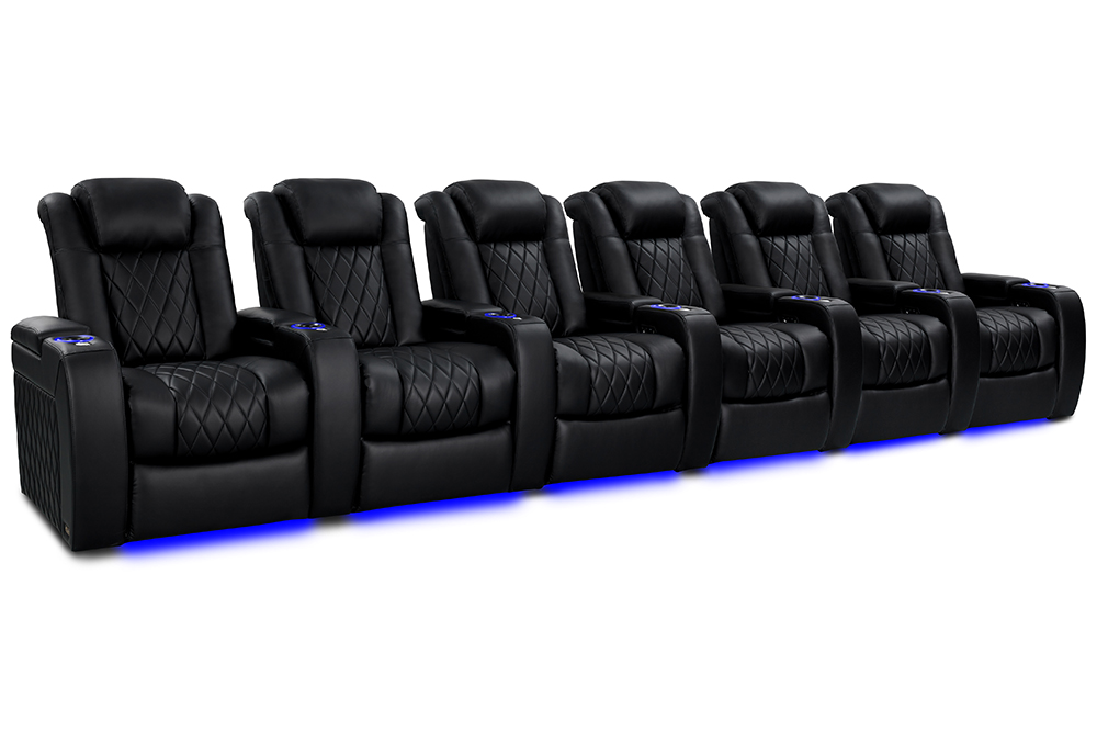 Valencia Theater Seating Tuscany Heat and Massage Home Theater Seating in Midnight Black - Tuscany Heat & Massage