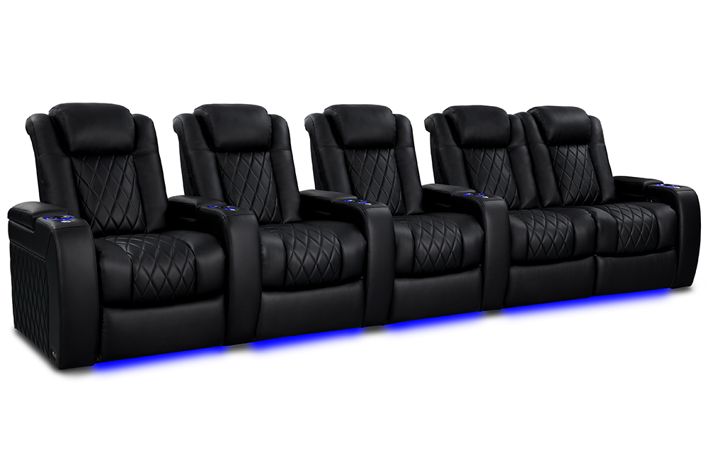Valencia Theater Seating Tuscany Heat and Massage Home Theater Seating in Midnight Black - Tuscany Heat & Massage