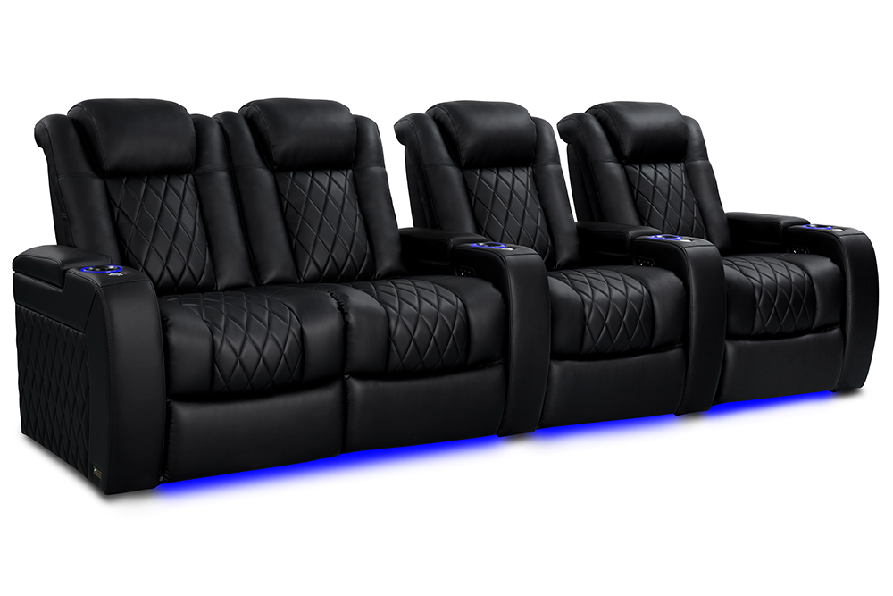 Valencia Theater Seating Tuscany Heat and Massage Home Theater Seating in Midnight Black - Tuscany Heat & Massage