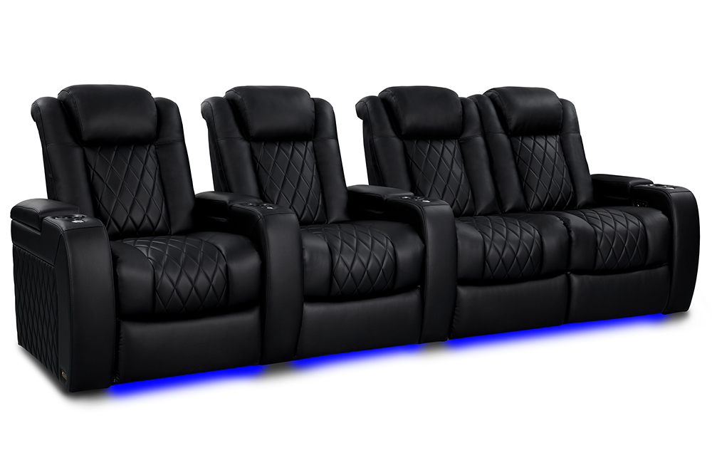 Valencia Theater Seating Tuscany Heat and Massage Home Theater Seating in Midnight Black - Tuscany Heat & Massage