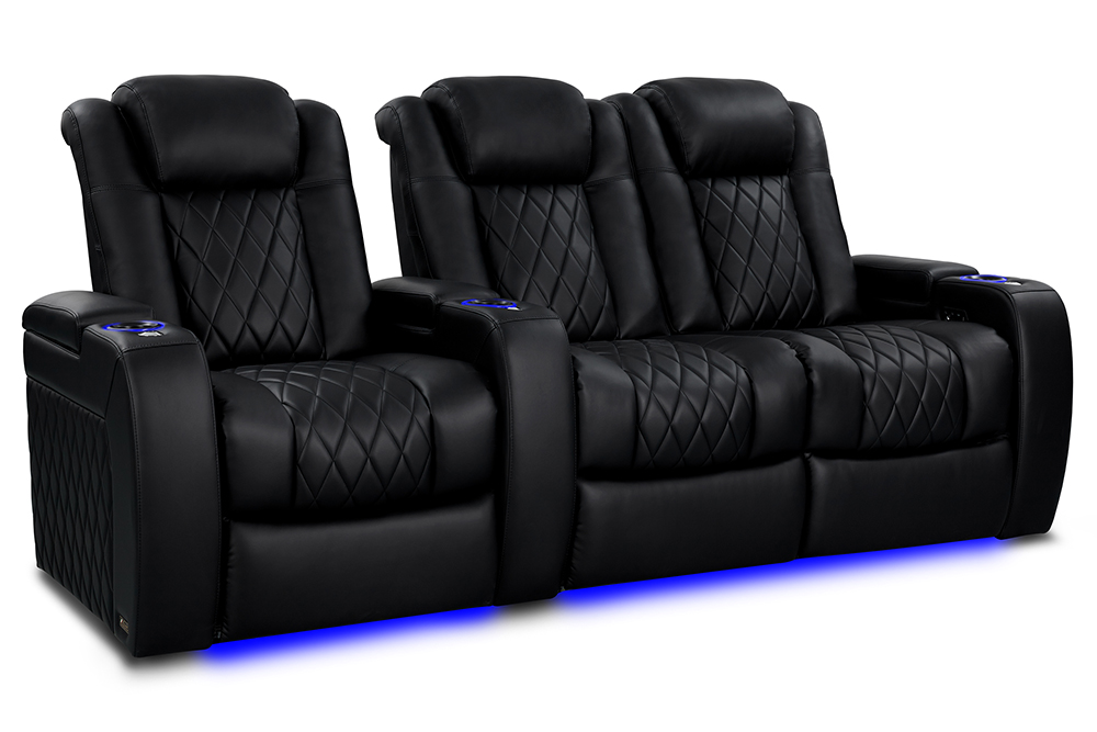 Valencia Theater Seating Tuscany Heat and Massage Home Theater Seating in Midnight Black - Tuscany Heat & Massage
