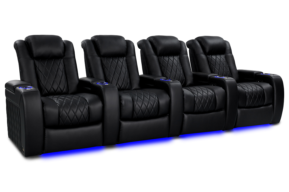 Valencia Theater Seating Tuscany Heat and Massage Home Theater Seating in Midnight Black - Tuscany Heat & Massage