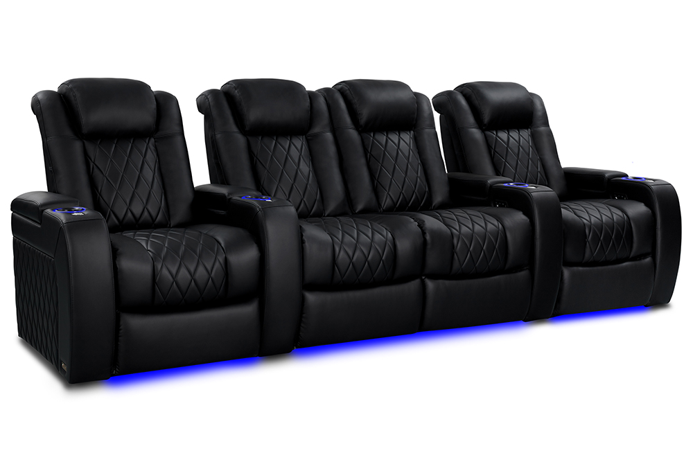 Valencia Theater Seating Tuscany Heat and Massage Home Theater Seating in Midnight Black - Tuscany Heat & Massage