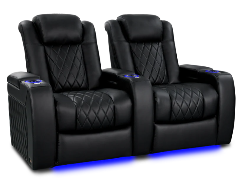 Valencia Theater Seating Tuscany Heat and Massage Home Theater Seating in Midnight Black - Tuscany Heat & Massage
