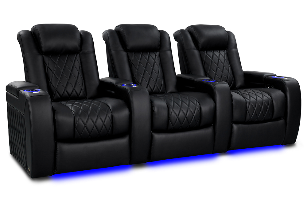 Valencia Theater Seating Tuscany Heat and Massage Home Theater Seating in Midnight Black - Tuscany Heat & Massage