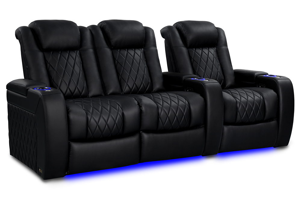 Valencia Theater Seating Tuscany Heat and Massage Home Theater Seating in Midnight Black - Tuscany Heat & Massage