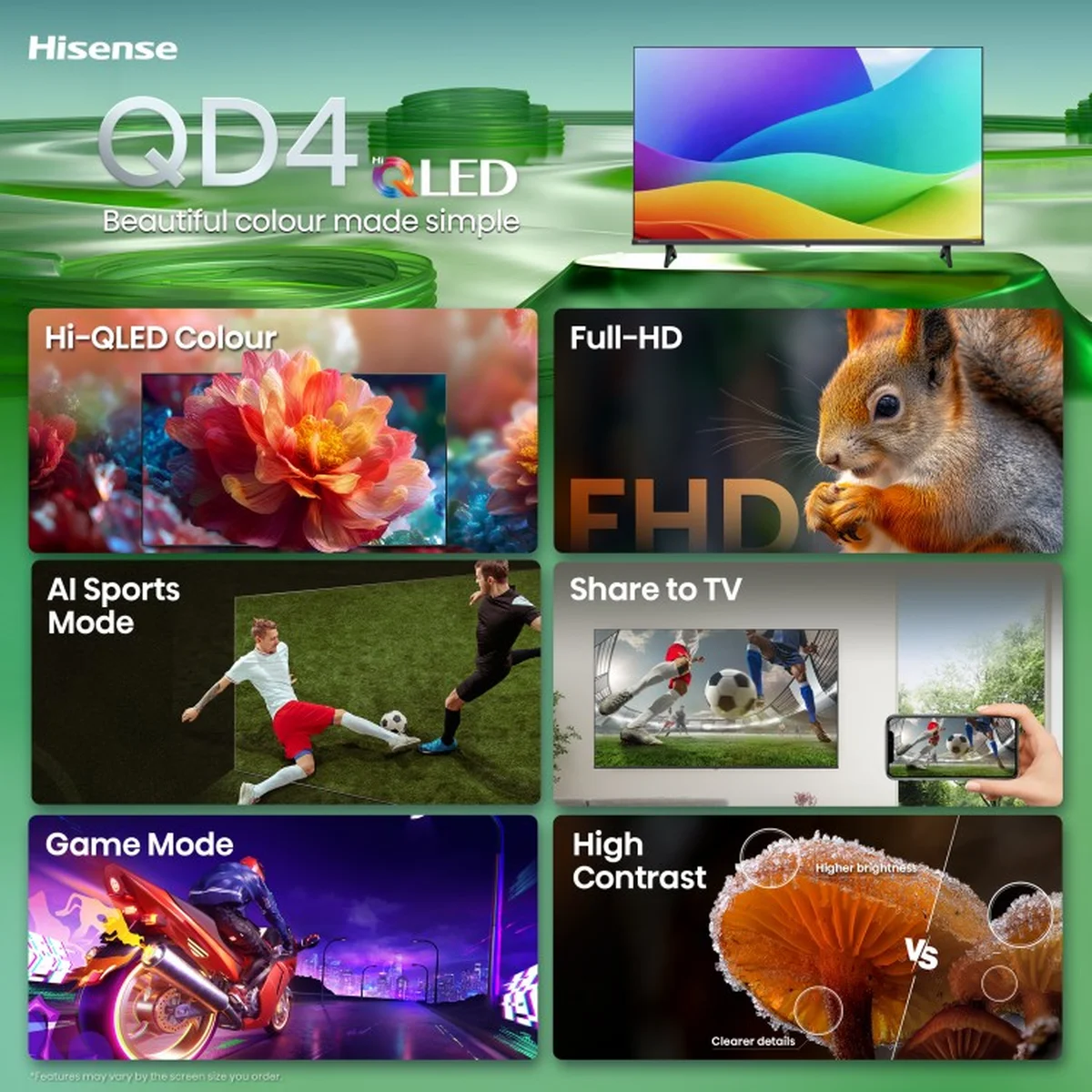 40" Hisense 40QD4SR Hi-QLED Full HD-Smart Roku TV