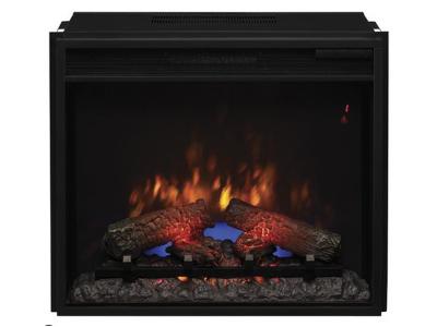 Bell'O Midnight Cherry Finish Media Mantle Adjustable Shelves and Electric Insert (DEL59MAN + DEL59FBX